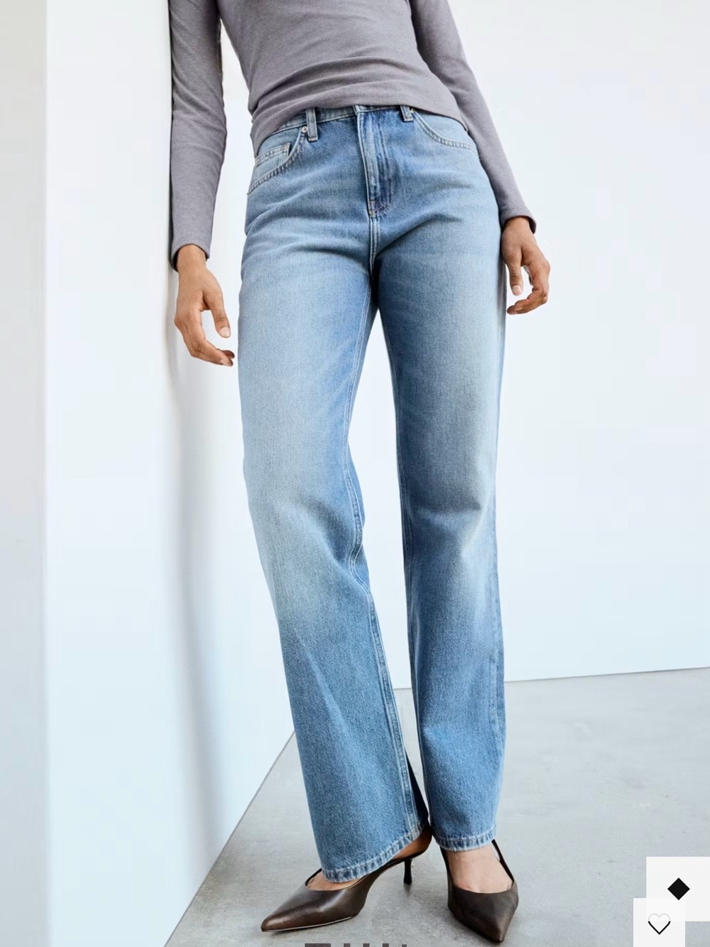 Mango Matilda Light Blue High-Rise Straight Jeans -